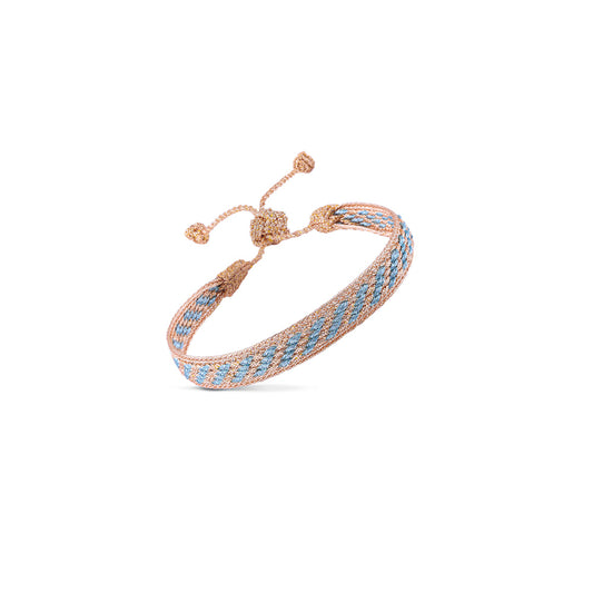 Armband Izy Bracelet II Peach Sky Blue - Gold