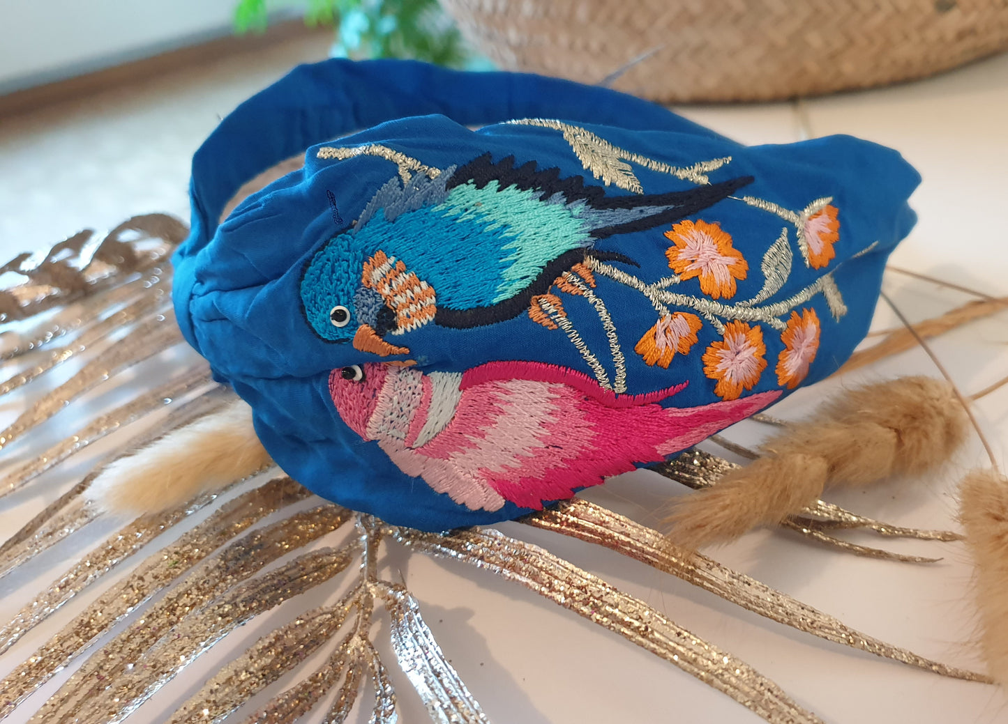 Haarreifen Blue Parrots in Love