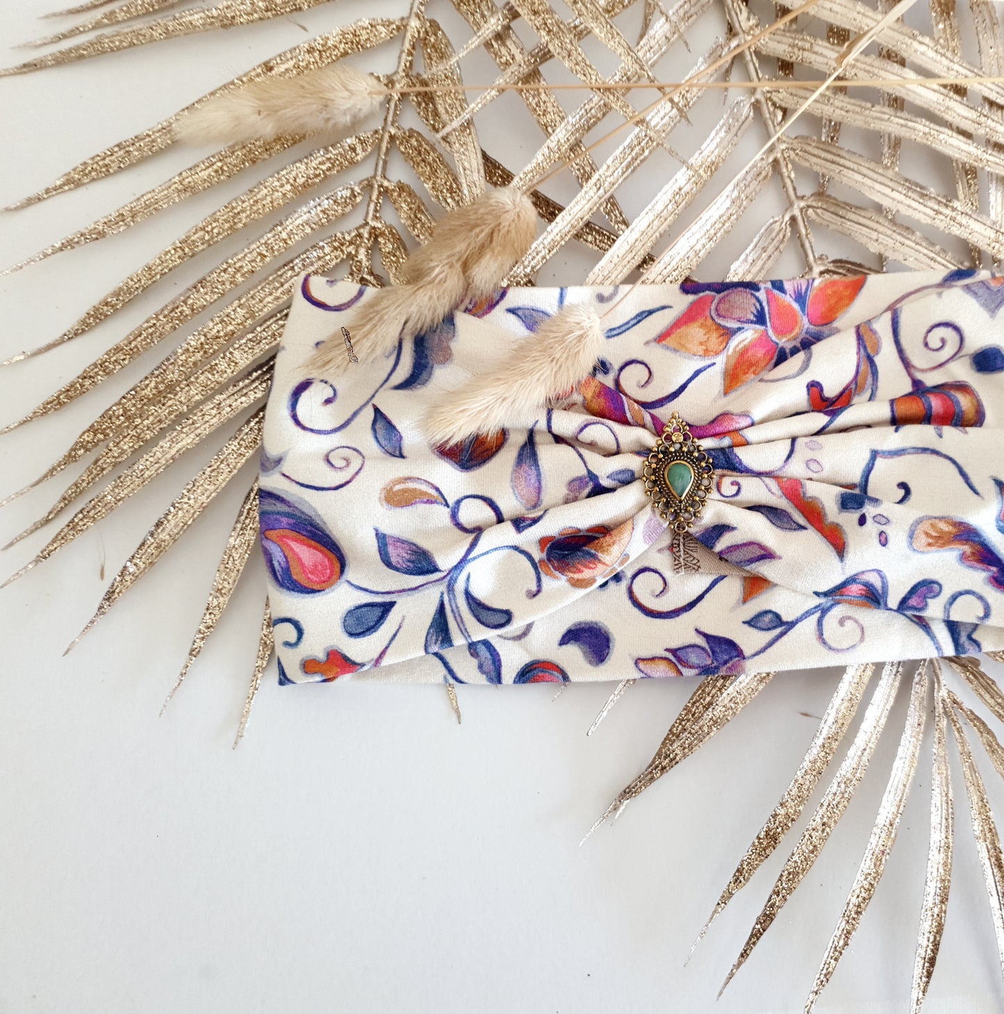 Boho Haarband - Be you, Jersey / BlueBohoflowers