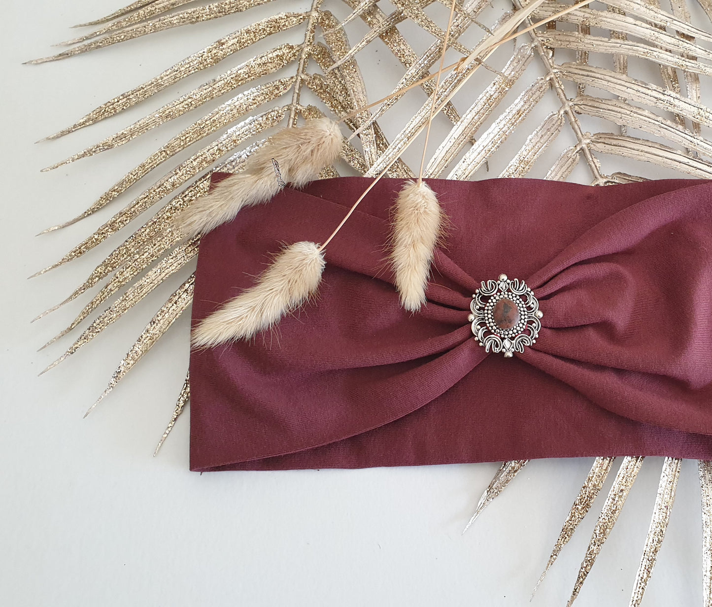 Boho Haarband - Be you, Jersey / Bordeaux