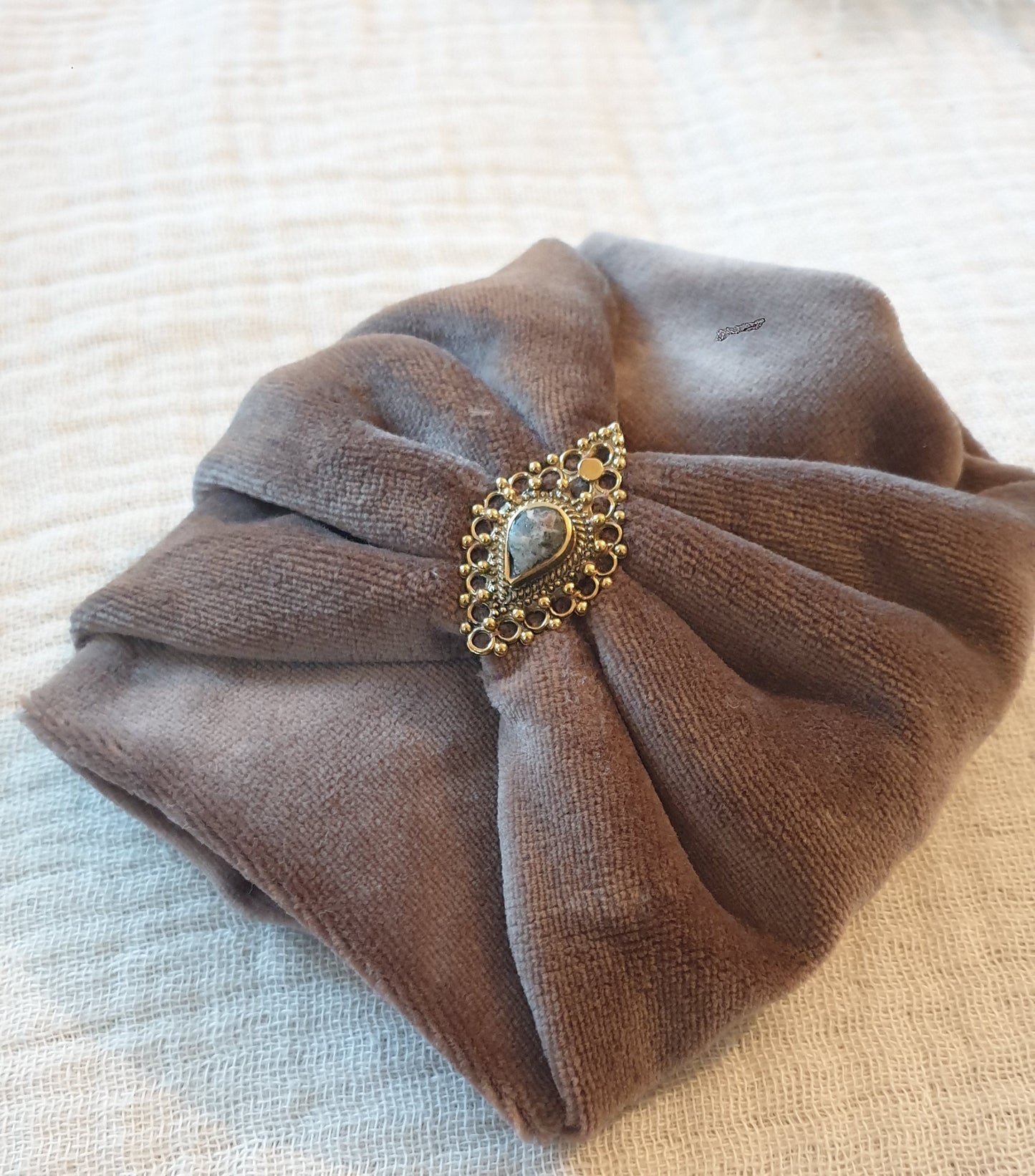 Boho Haarband - Love yourself, Samt - Marrone pallido