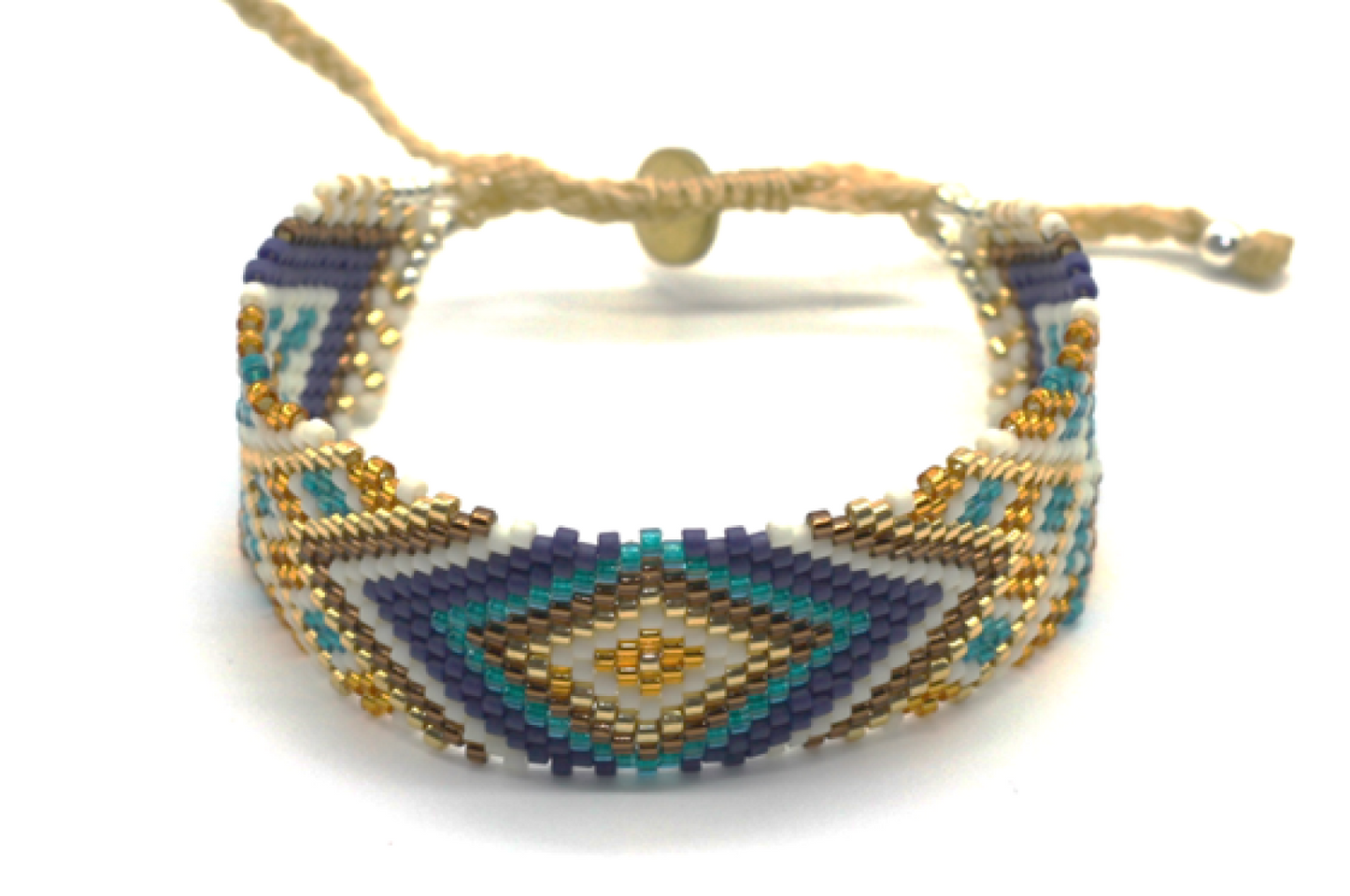 Exclusivo Grueso Azul-Turquesa - Gewobenes Miyuki Armband
