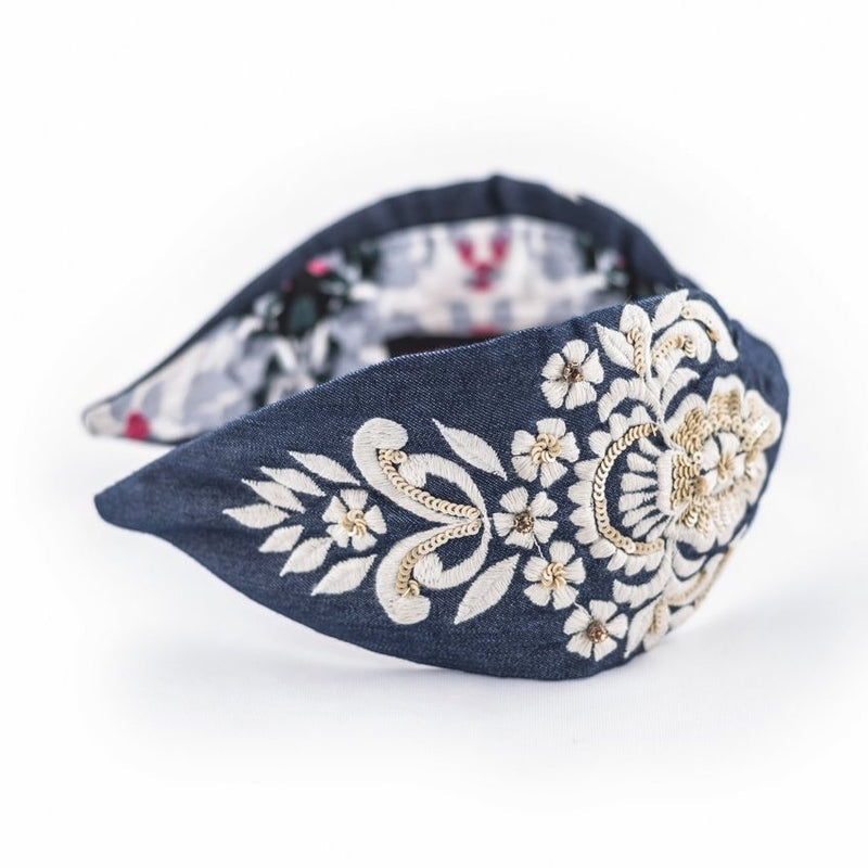 Haarreif Jeans Broderie