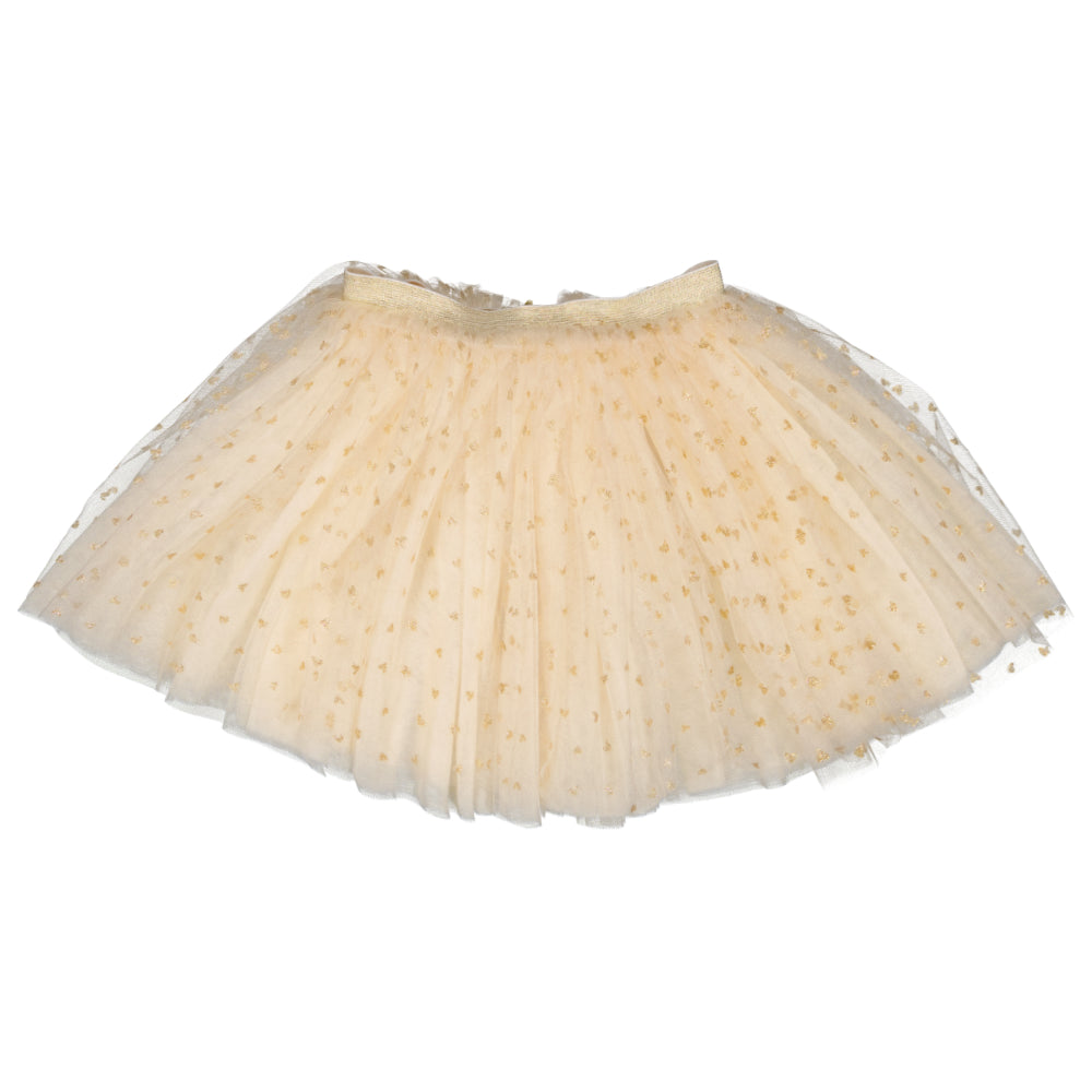 Tutu - Beige Glitter Hearts