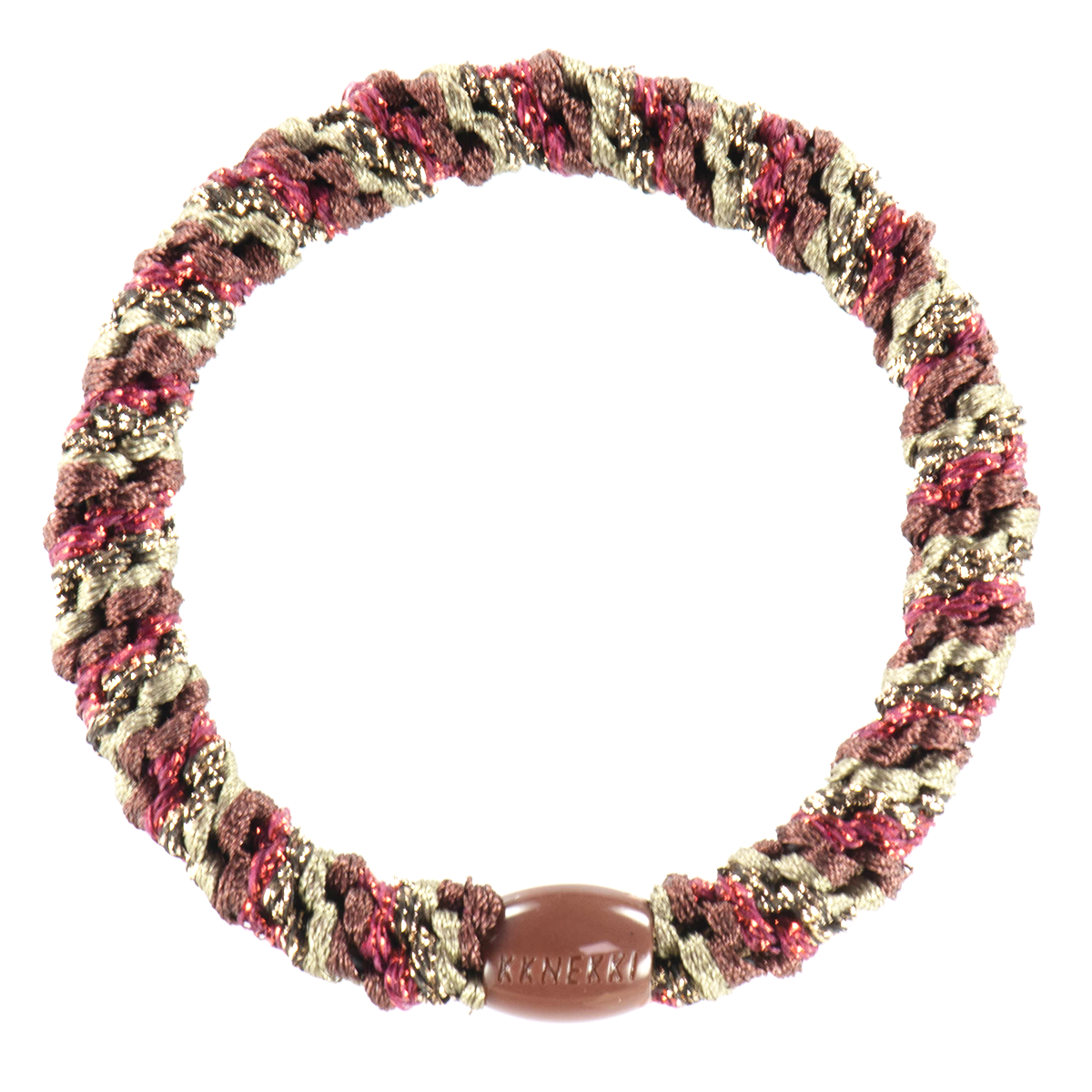 Haargummi - Bordeaux Camo Brown Glitter Mix