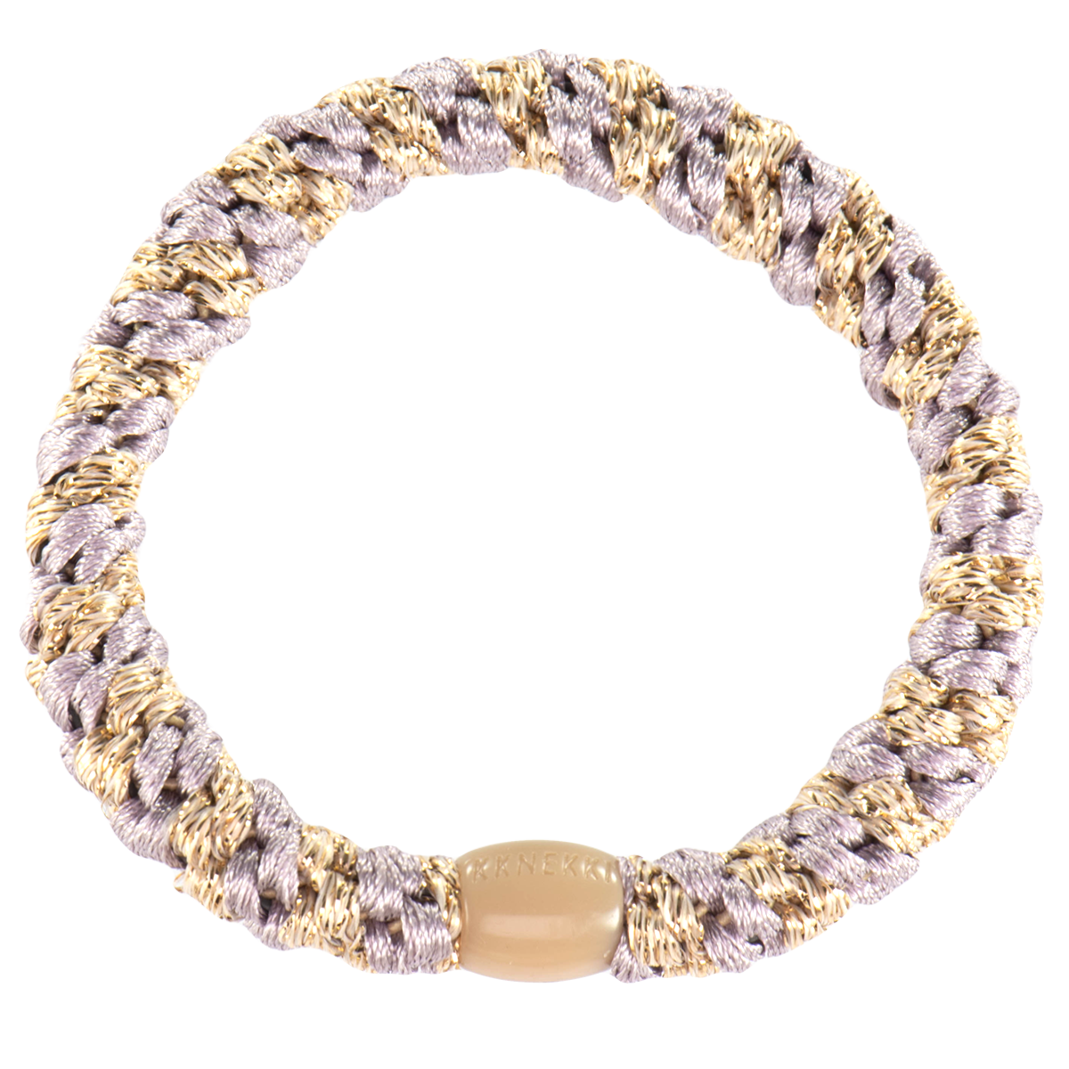 Haargummi - Dusty Lavender beige glitter