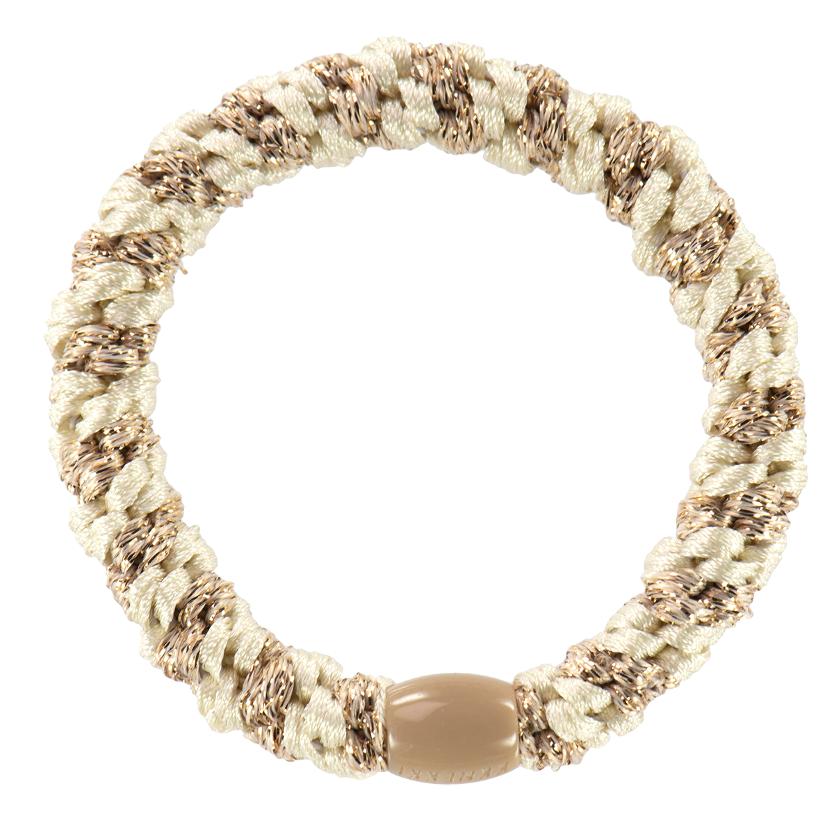 Haargummi - Beige Ivory Glitter Stripe