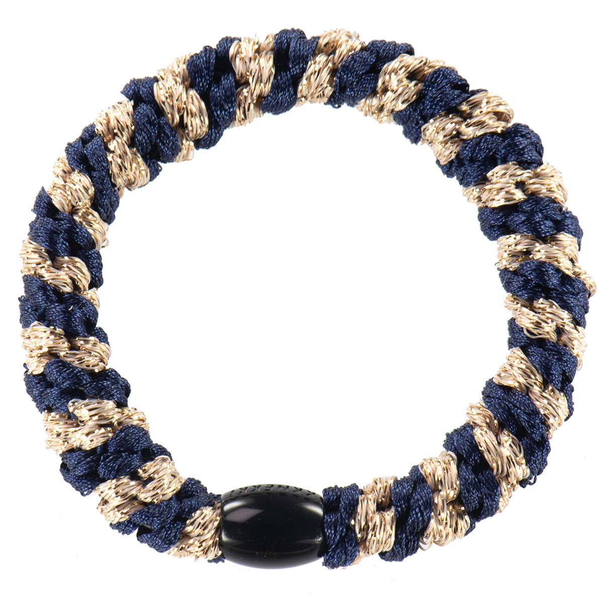 Haargummi - Navy Beige Glitter