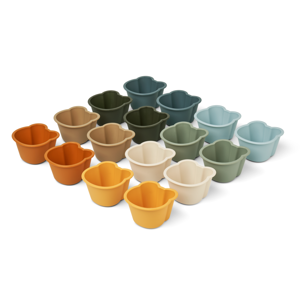 Tilo Cupcake Formen 16-Pack - Mr. Bear, Faune green multi mix