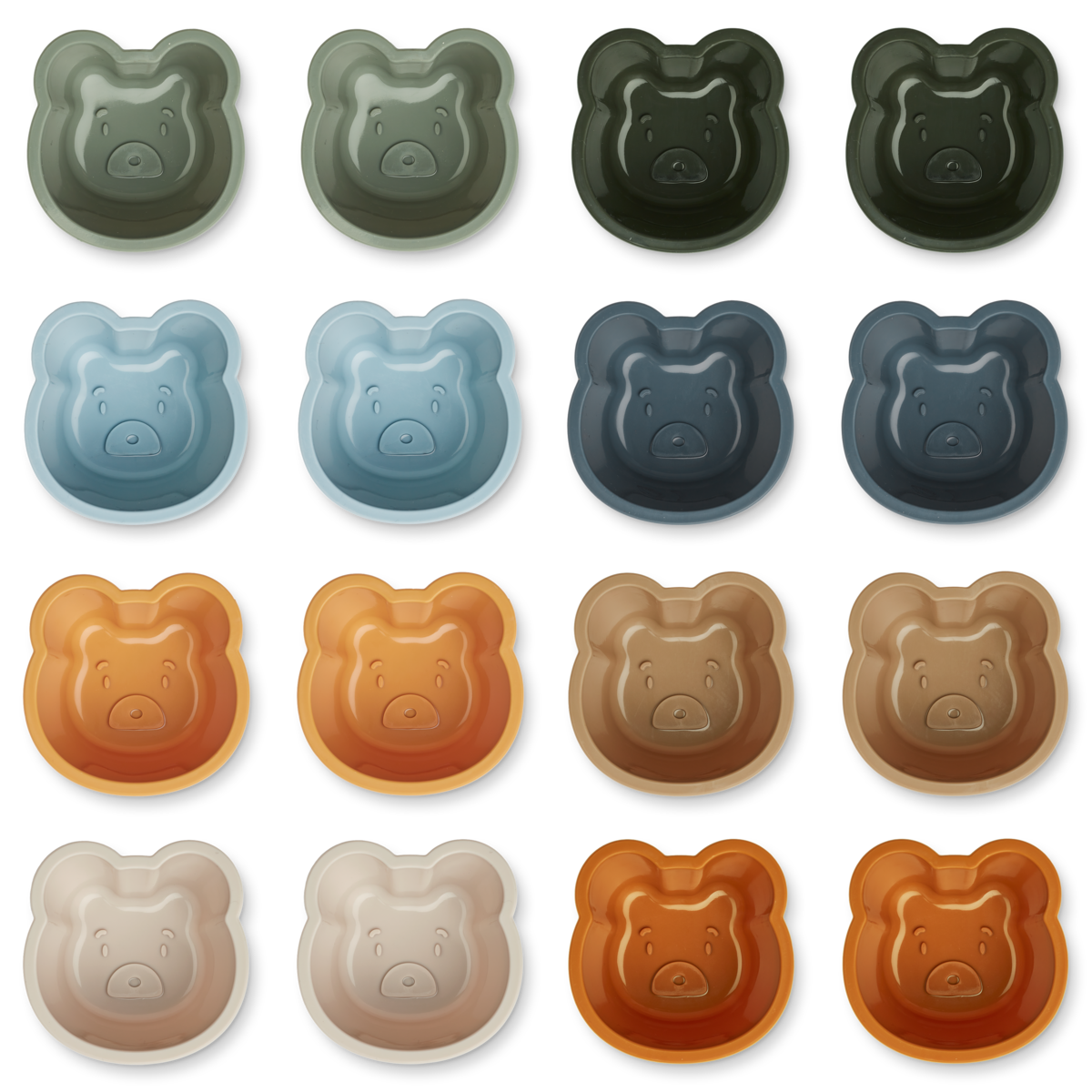 Tilo Cupcake Formen 16-Pack - Mr. Bear, Faune green multi mix