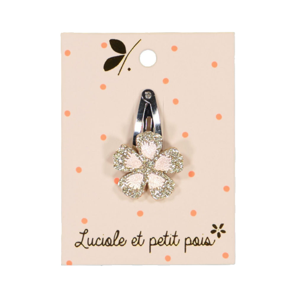 Mini Spängeli Blume Gold Glitter