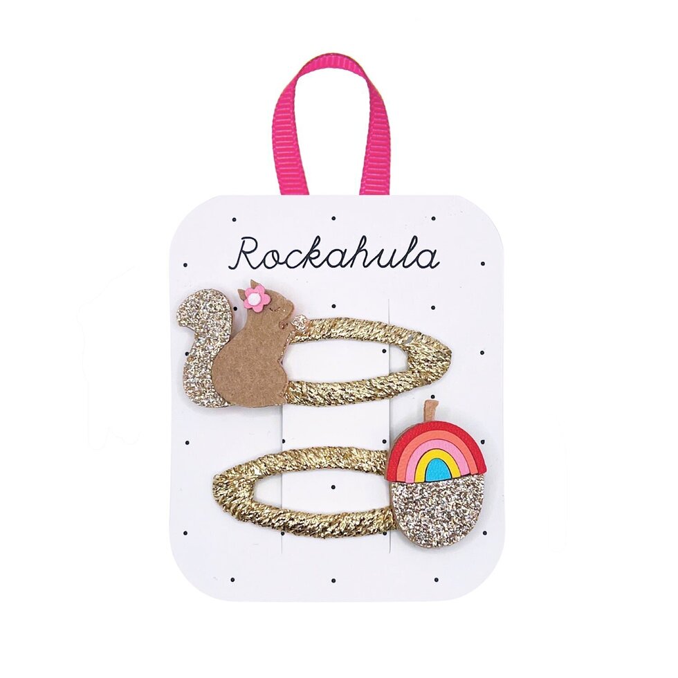 Spängeli 2er Pack Eichhörnchen & Regenbogen - Haarspangen