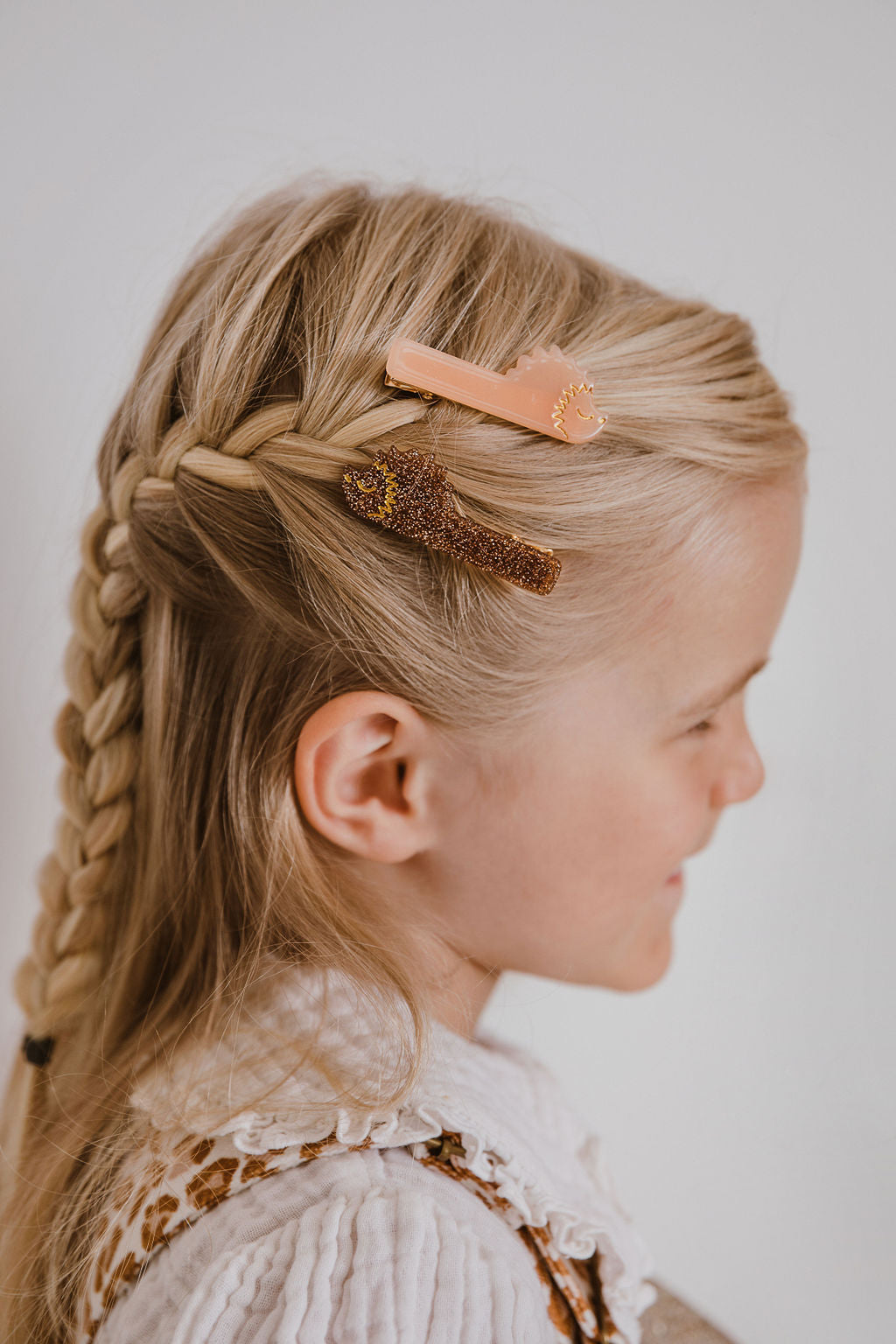 Haarclips Cats 3er-Pack, Pearly-Rose-Glitter