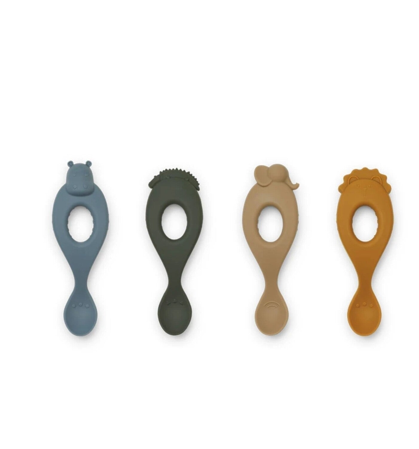 Liva Silikonlöffel 4er Pack Safari blue mix - LIEWOOD Blaumix