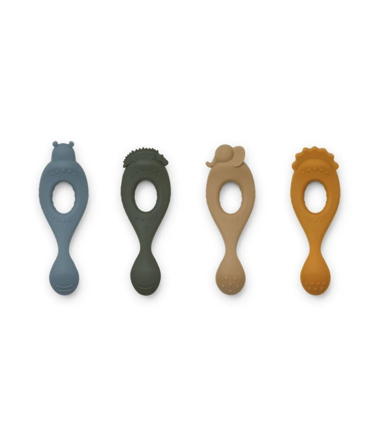 Liva Silikonlöffel 4er Pack Safari blue mix - LIEWOOD Blaumix