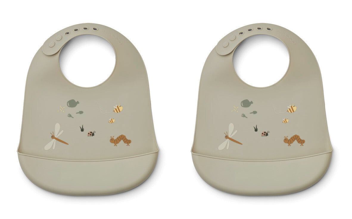 Kinderlätzli aus Silikon, Tilda 2er Pack Bib - LIEWOOD Nature Mix