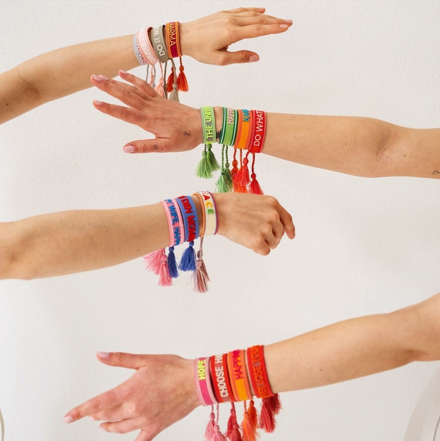 Statement Armband Pink/Orange - HAPPINESS