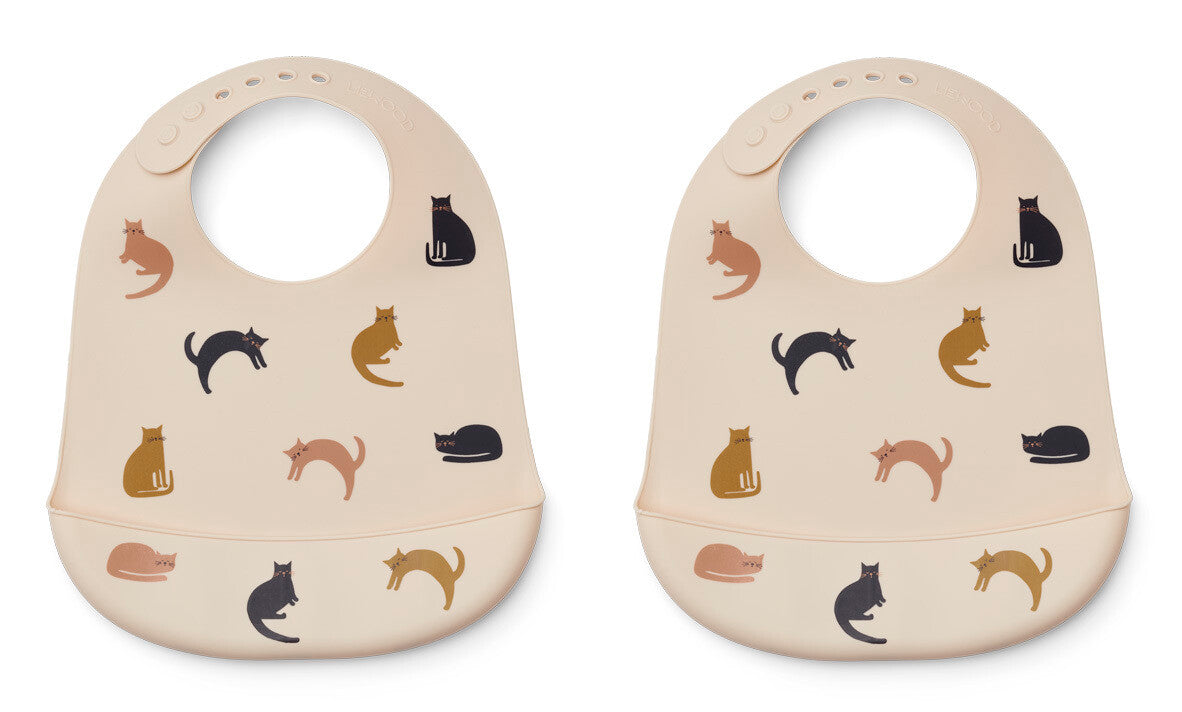 Kinderlätzli aus Silikon, Miauw/Tilda 2er Pack Bib - LIEWOOD