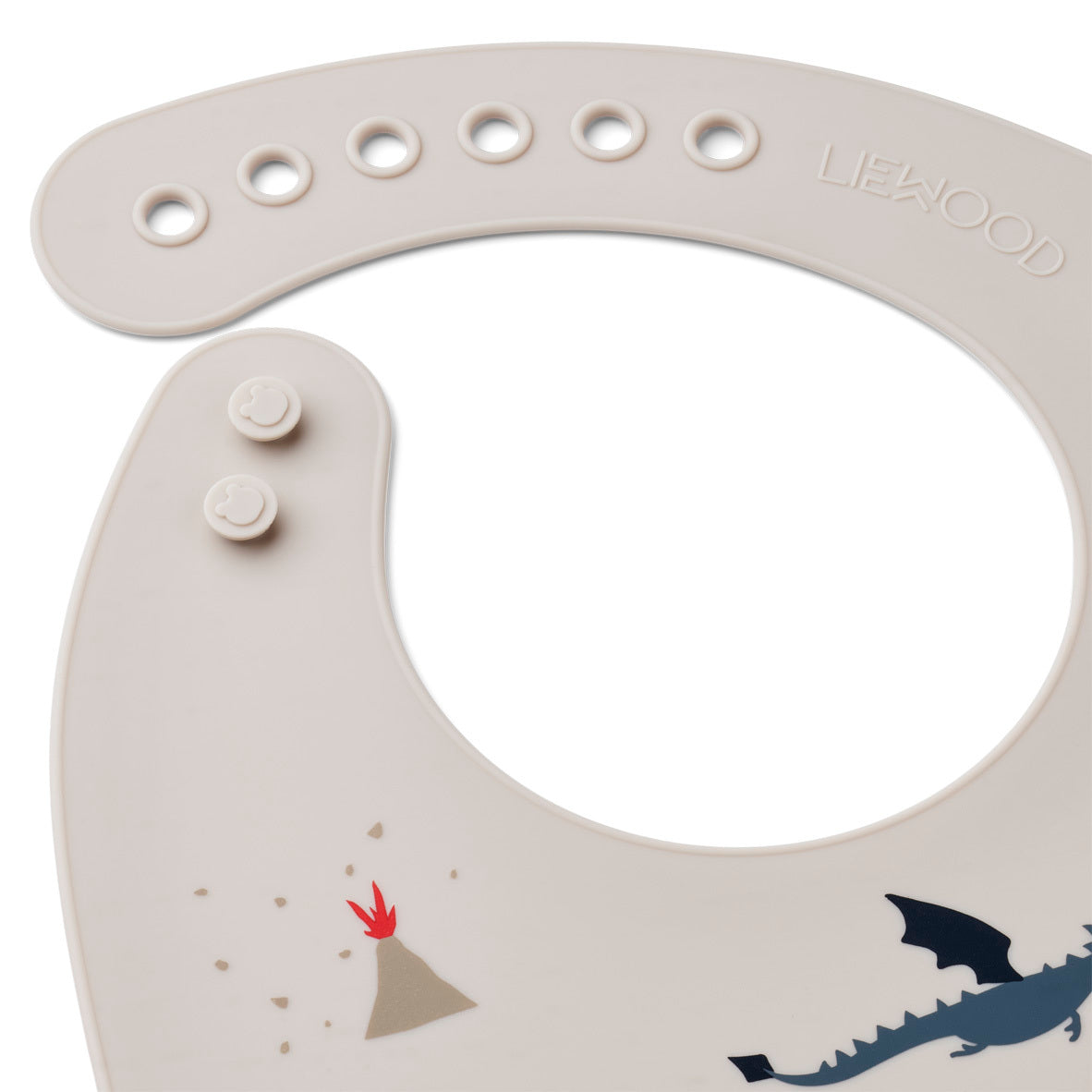 Kinderlätzli aus Silikon, Little Dragon/Dark Sandy mix Tilda 2er Pack Bib - LIEWOOD