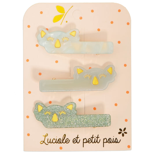 Haarclips Koala 3er-Pack, Pearly-Mint-Glitter