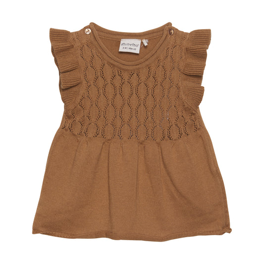 Tunika Strick, Tobacco Brown - Minymo