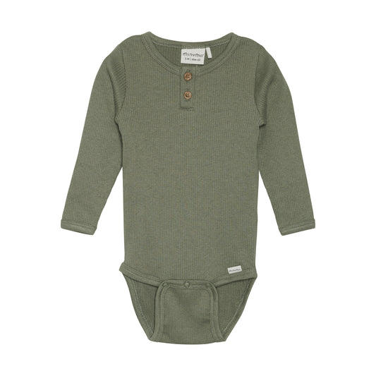 Body LS Rib, Deep Lichen Green