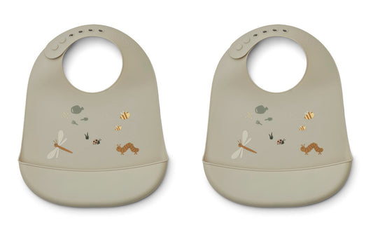 Kinderlätzli aus Silikon, Tilda 2er Pack Bib - LIEWOOD Nature Mix