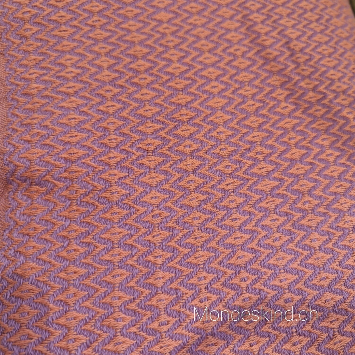 Baumwolltuch/Schal mit Fransen - purple/coral
