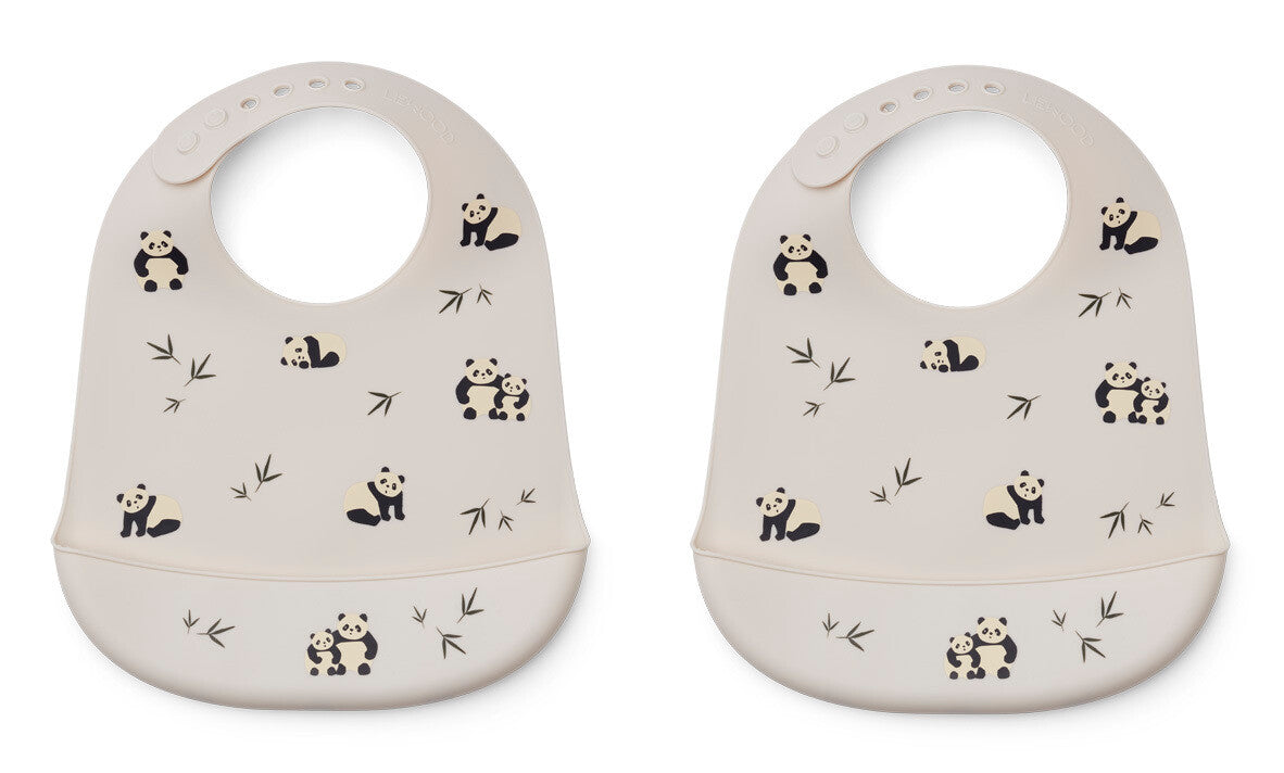 Kinderlätzli aus Silikon, Panda/Tilda 2er Pack Bib - LIEWOOD